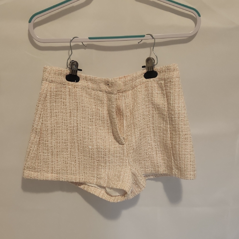Forever 21 Cream Tweed Shorts